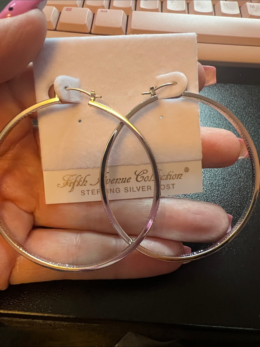 Fifth Avenue Collection Silver Hoop Earrings